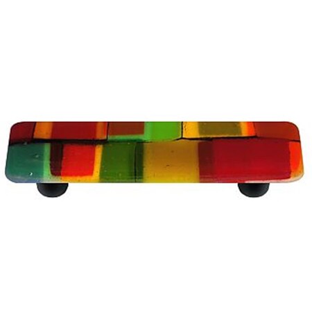 Palacedesigns Artist Mosaic Autumn Rectangle Glass Cabinet Pull - Black Post PA2522042